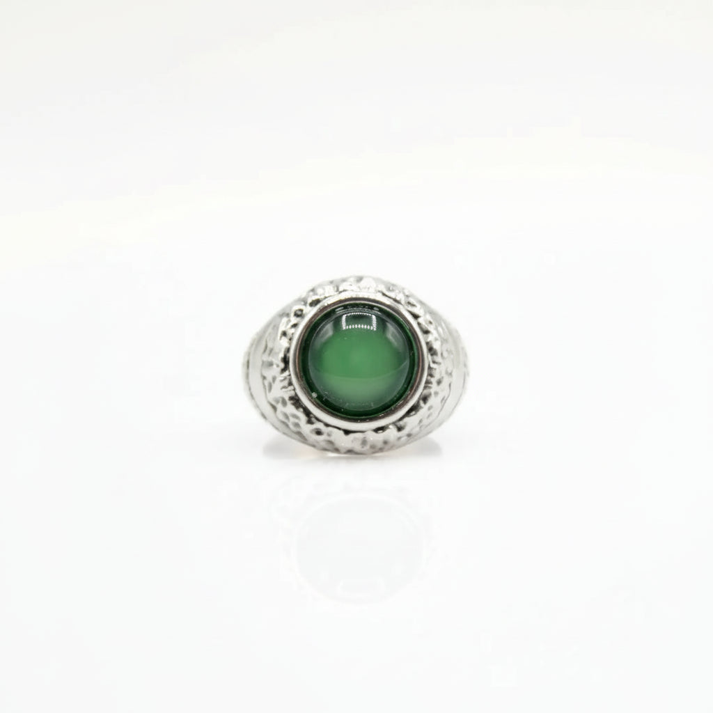 Anello Ocean Emerald con giada verde  Riflesso di Natura Pura