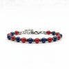 Bracciale Rosso Blu Lapis e Agata Rossa rondelle brunite