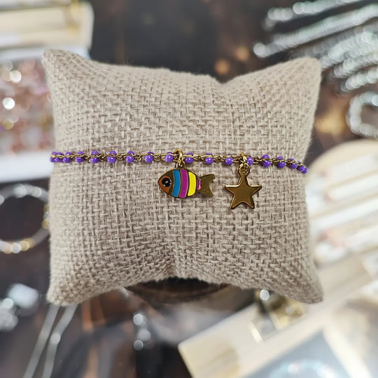 Bracciale Charm Aurea Marina Viola Onde di Colore e Fascino