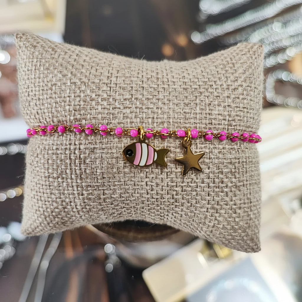 Bracciale Charm Pesca Stella Sfumature di Mare in Rosa