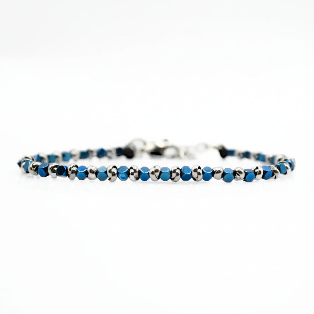 Bracciale Braid Mini 2.0 con Ematite Blu Elettrico