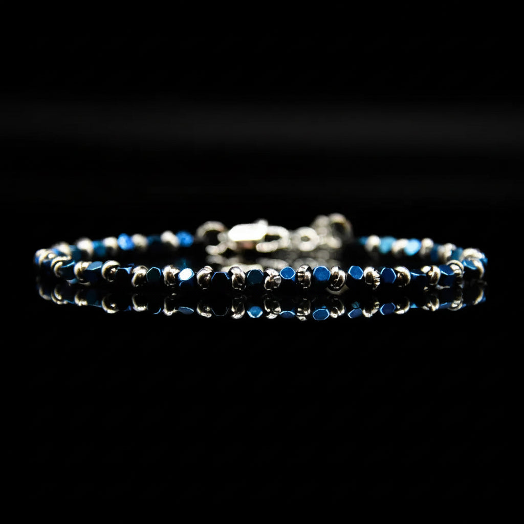 Bracciale Braid Mini 2.0 con Ematite Blu Elettrico