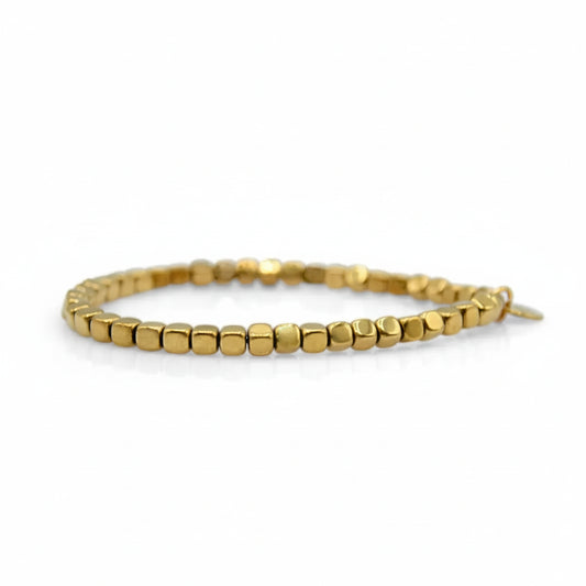 Bracciale Eris con Cubotti in Ematite Oro 4mm