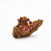 Elastischer Ring mit rotem Achat und Stahl