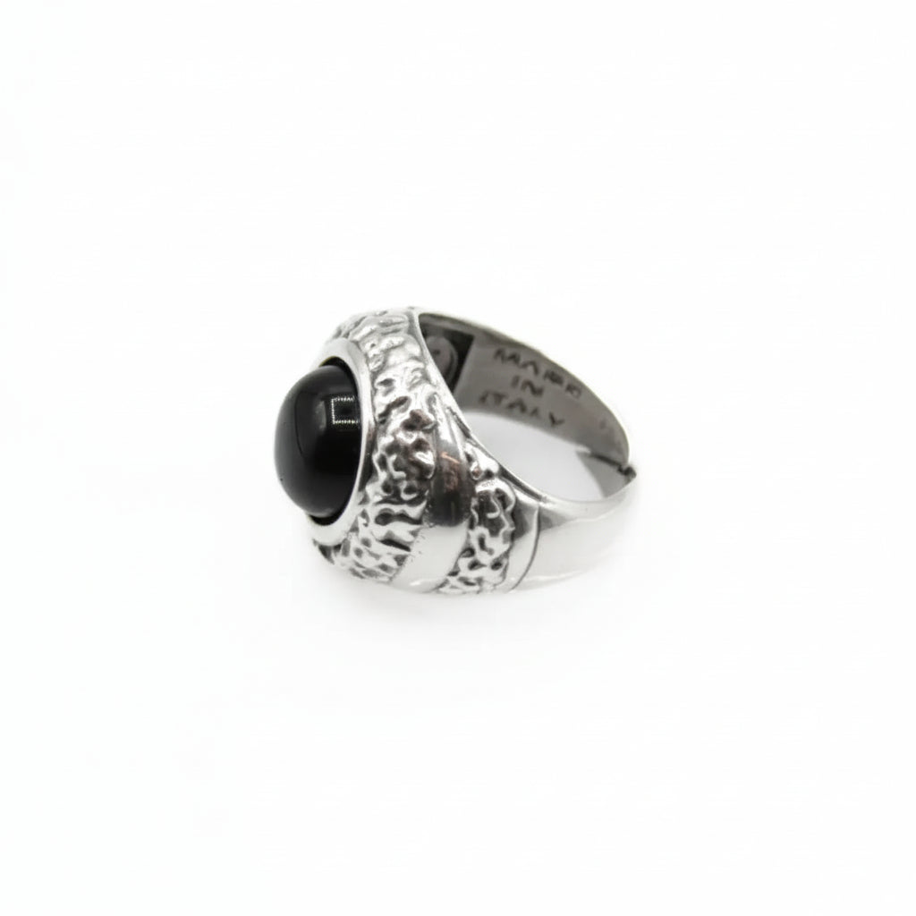 Schwarzer Steinring: OceanNight mit Achat