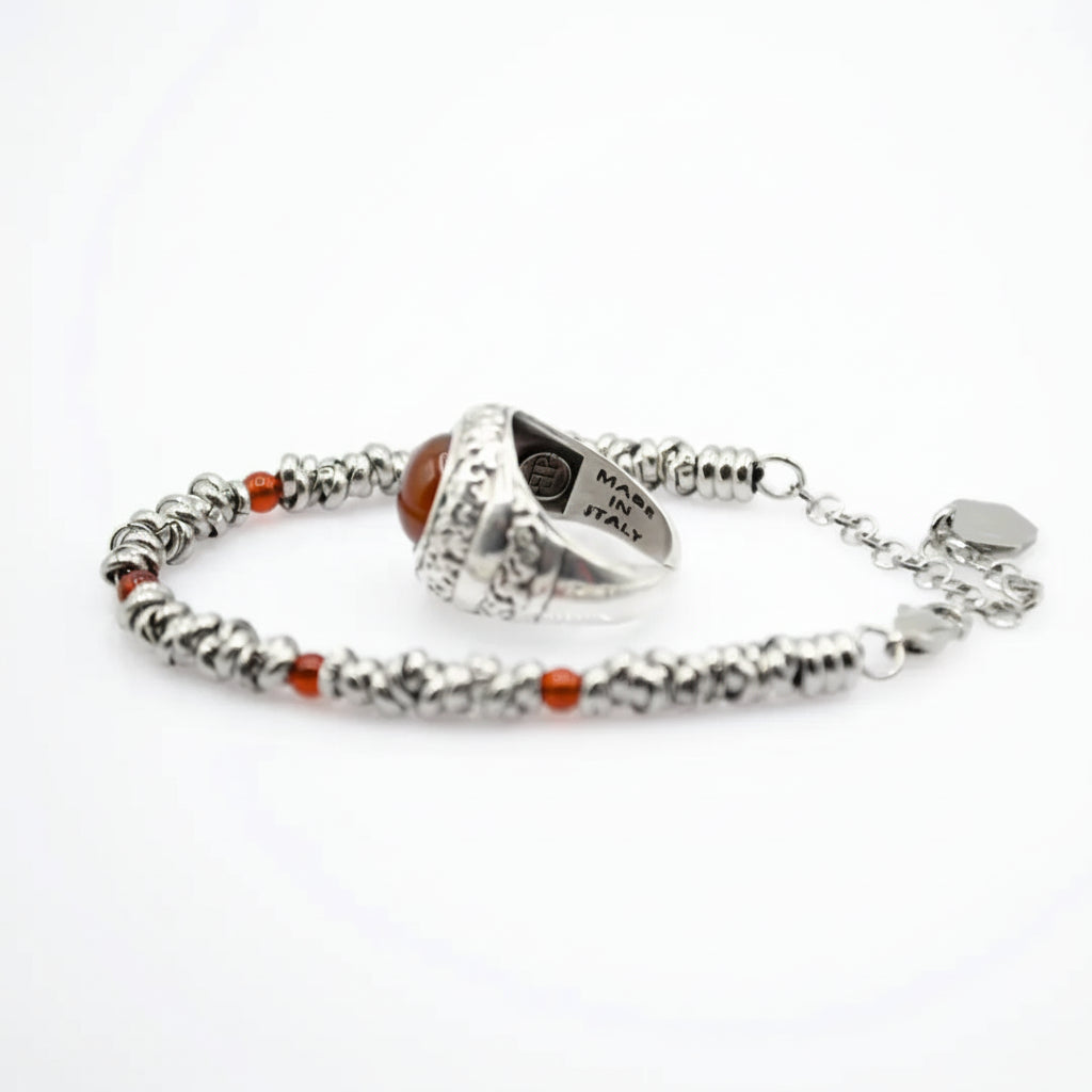 Karneol Harmonie Set: Ring &amp; Armband