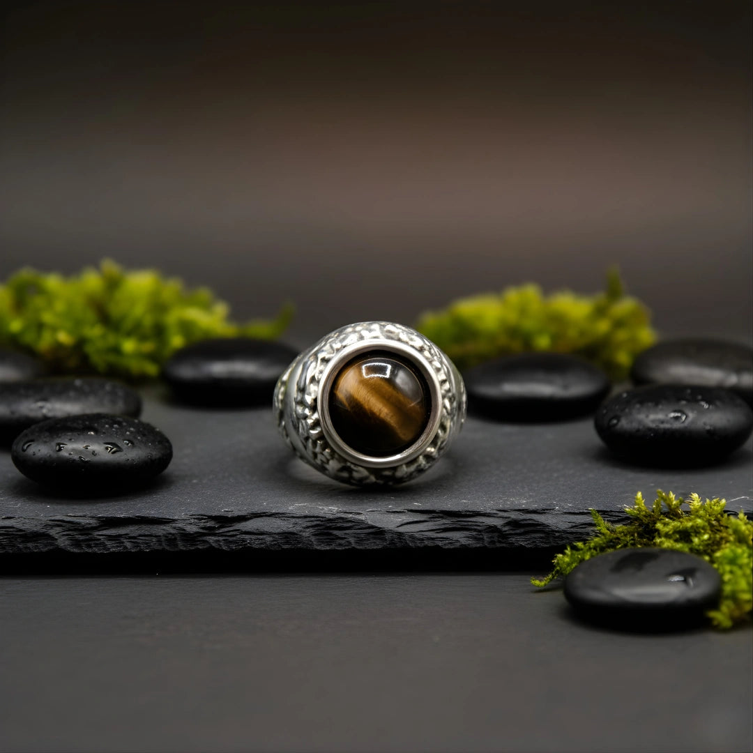 Anello Ocean occhio di tigre Aurum