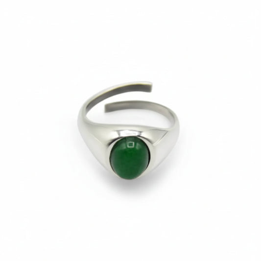 Anello Eternity con Giada Verde - Eleganza Senza Tempo