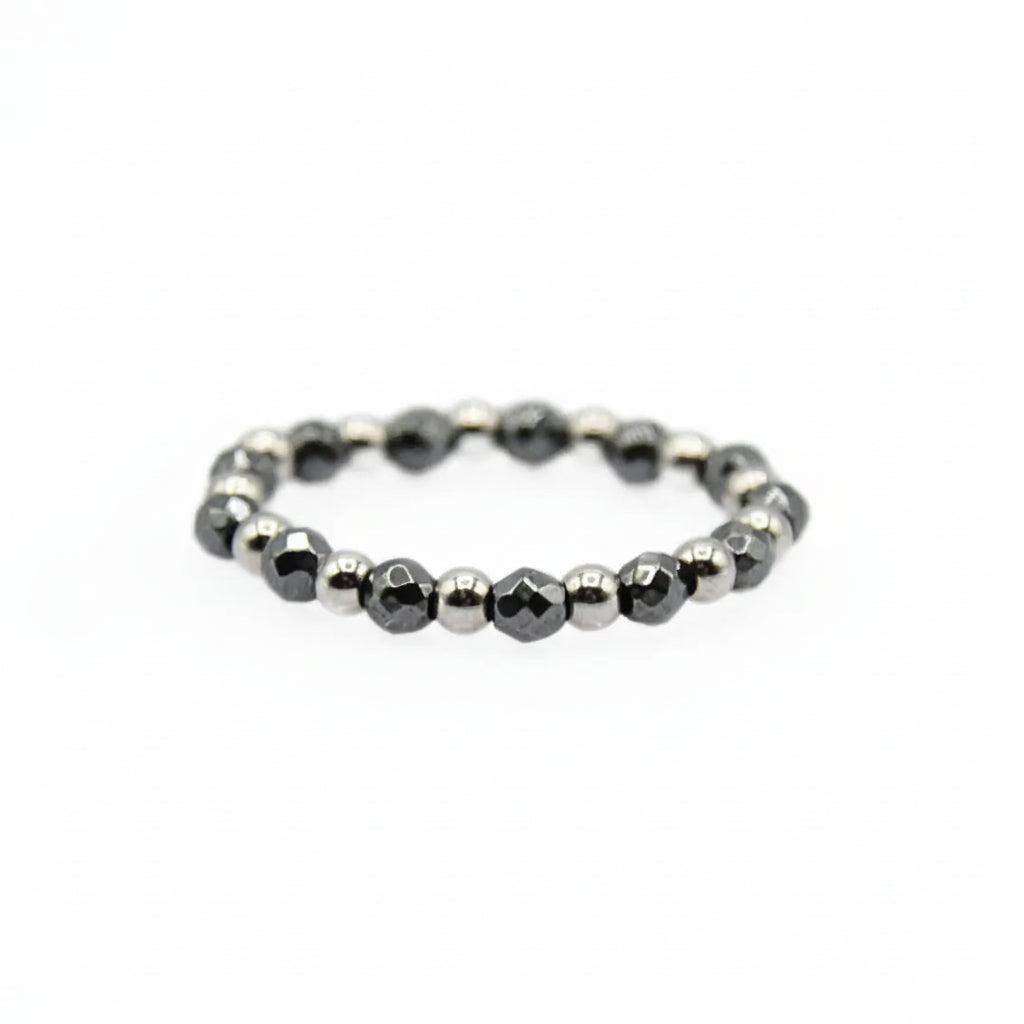 Anello Elastico con Ematite Antracite da 2 mm