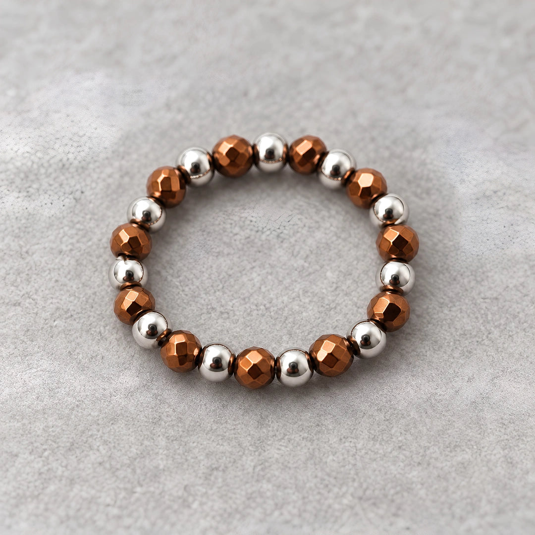 Anello elastico con Ematite Terracotta