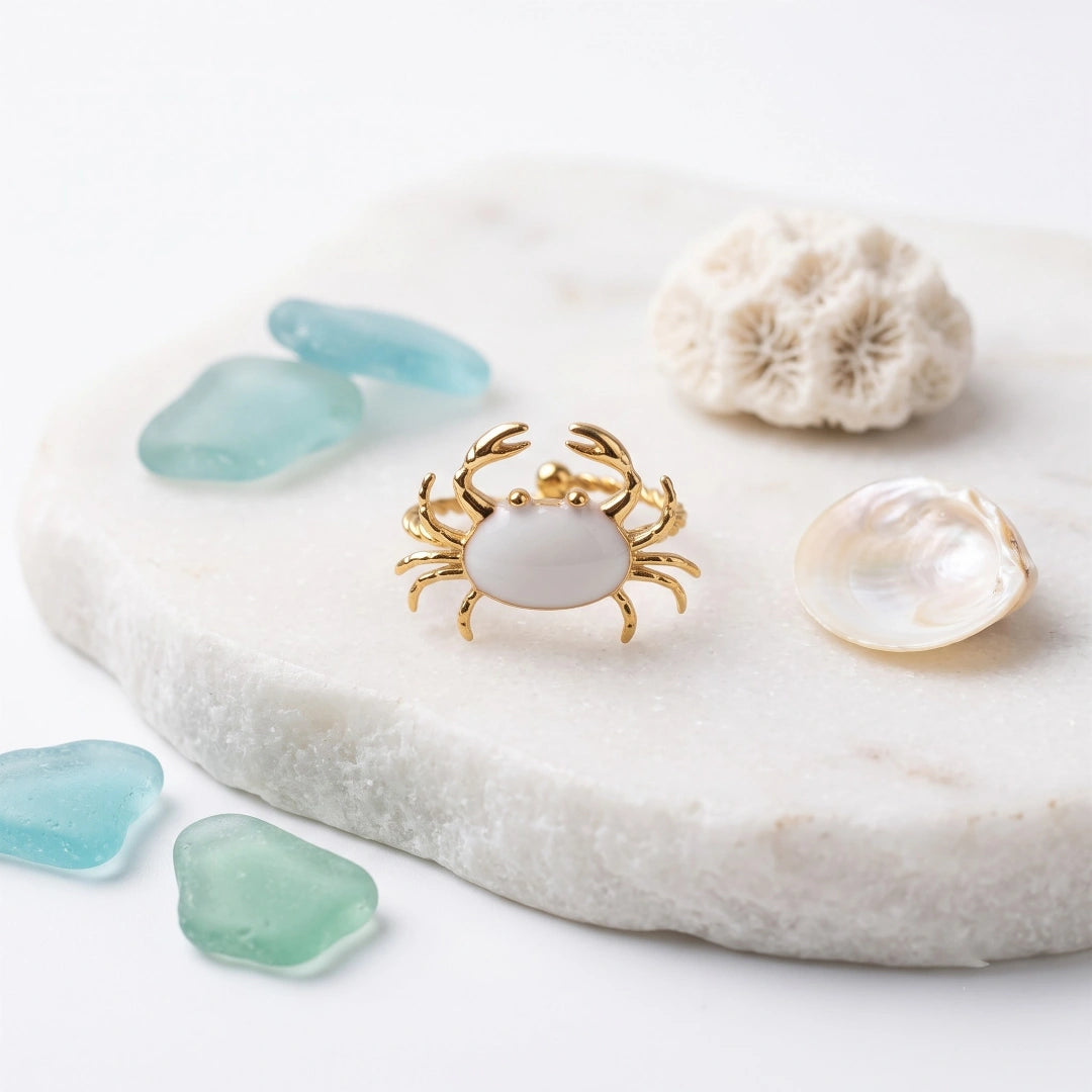 Anello Sea Granchio Bianco