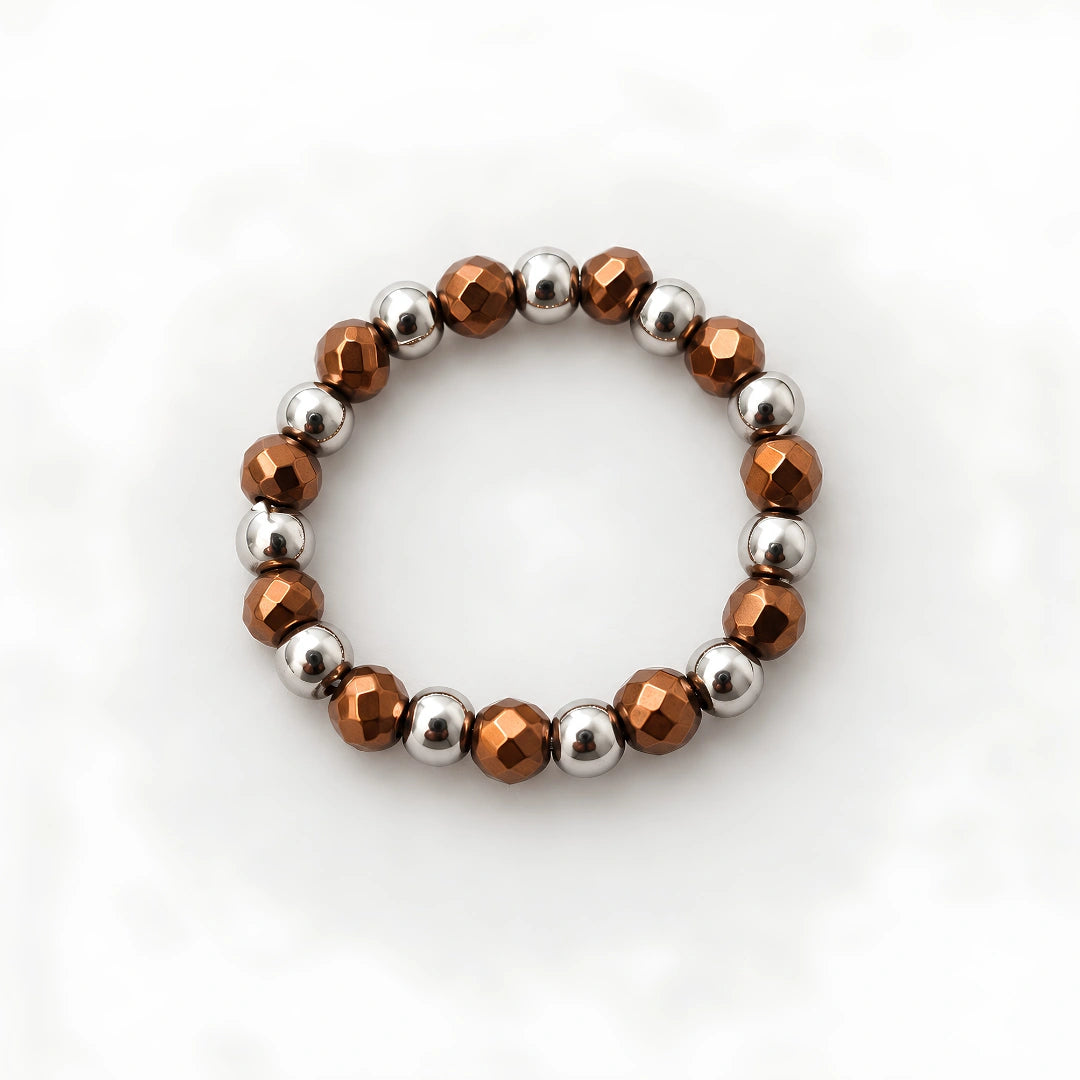 Anello elastico con Ematite Terracotta
