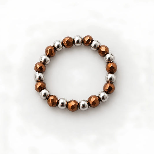 Anello elastico con Ematite Terracotta