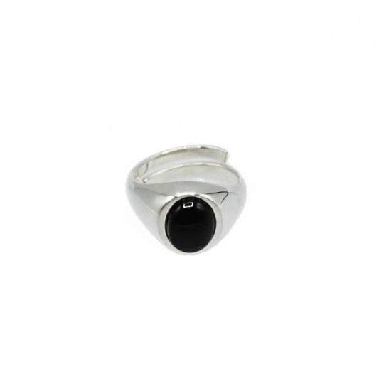 Eternity - Anello Chevalier  Onice Nero Cabochon: Stile Classico, Raffinatezza Moderna
