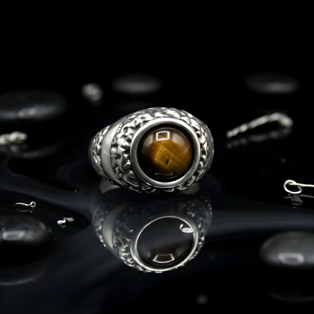 Anello Ocean occhio di tigre Aurum