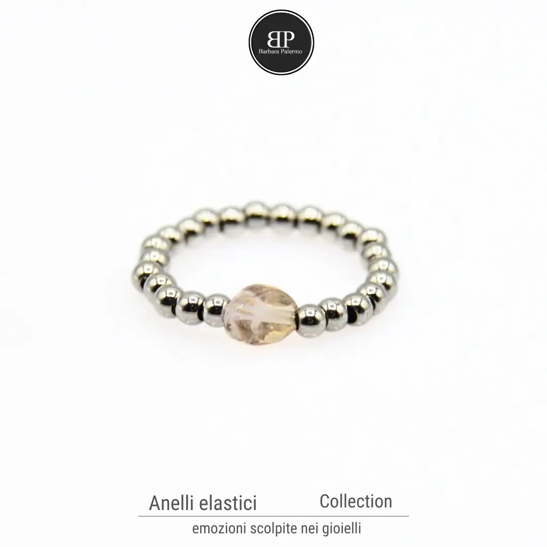 Anello Elastico con Quarzo Trasparente  Eleganza Minimalista e Comfort Infinito