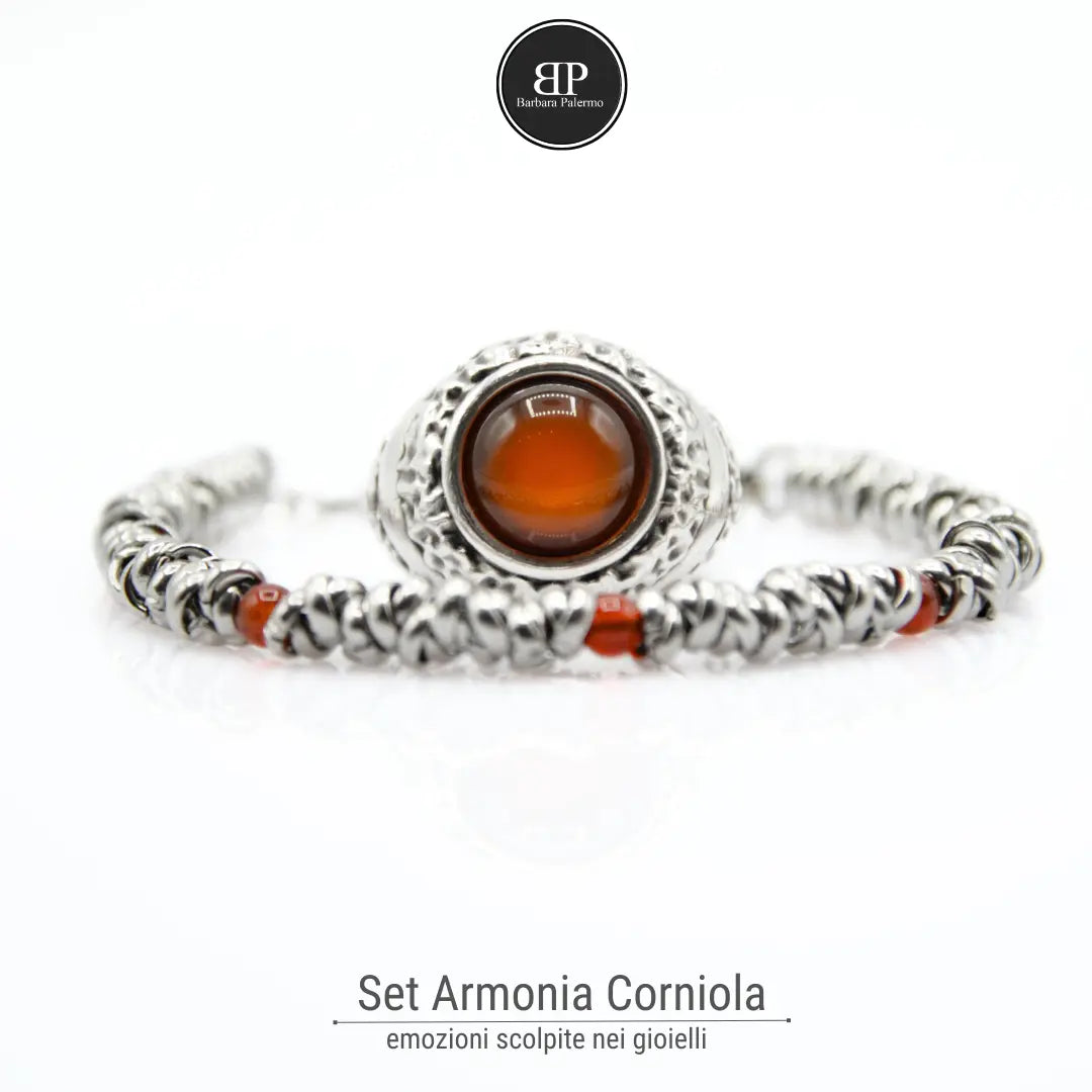 Karneol Harmonie Set: Ring &amp; Armband