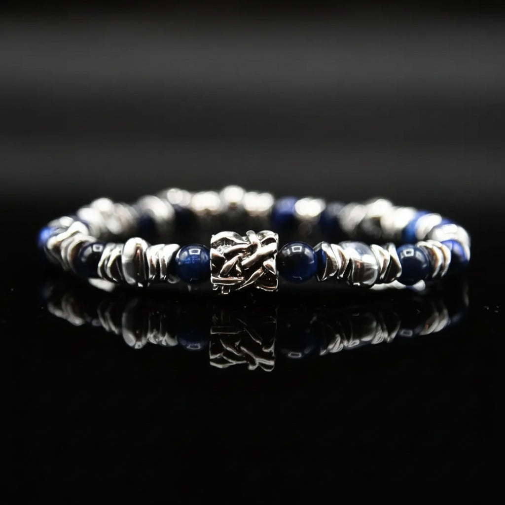Lila Tigerauge-Armband PASSION mit Silberanschlüssen