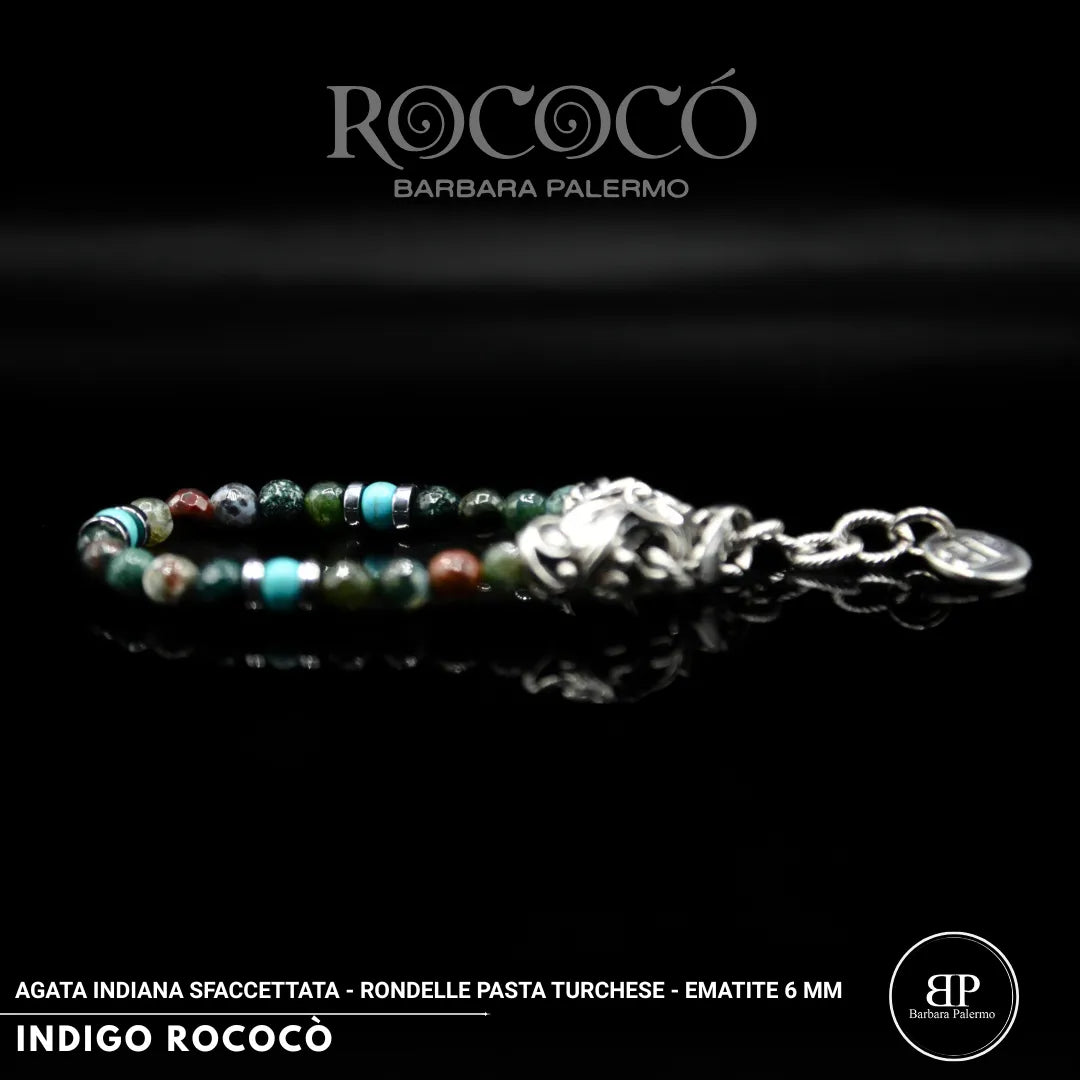 INDIGO ROCOCÒ – Indisches Achat- und Türkisarmband