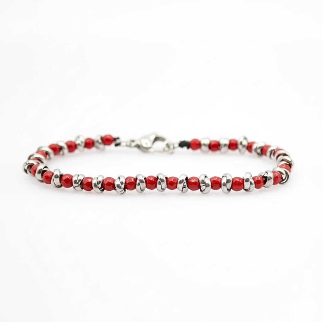 Bracciale Braid con Filo Nautico e Agata Rossa