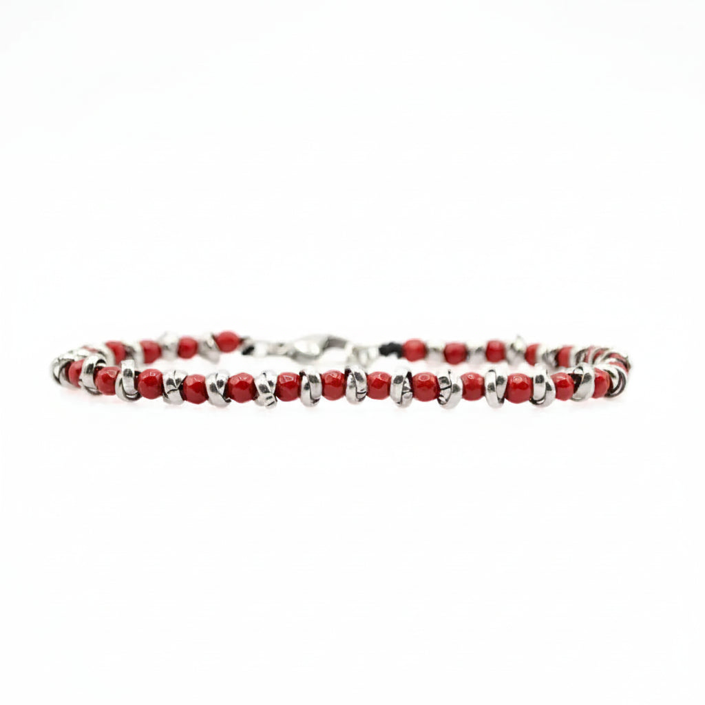 Bracciale Braid con Filo Nautico e Agata Rossa