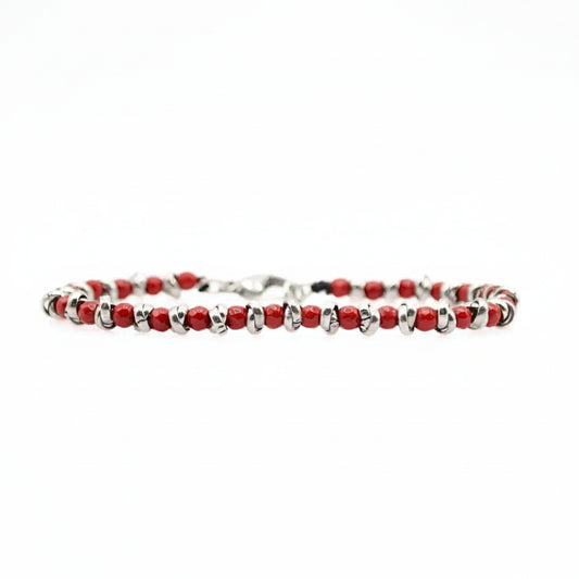Bracciale Braid con Filo Nautico e Agata Rossa