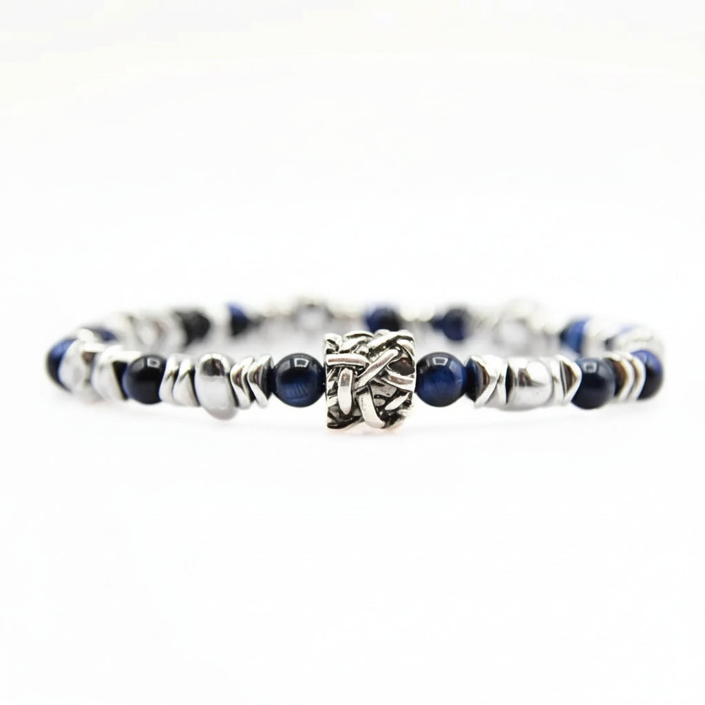 Lila Tigerauge-Armband PASSION mit Silberanschlüssen