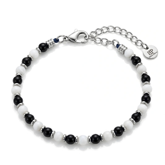 Bracciale Bianco Nero Tifosi in Agata e Onice