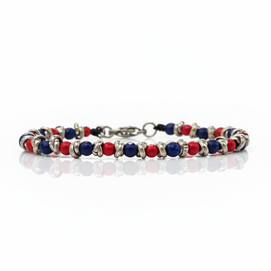 Bracciale Rosso Blu Bologna Braid