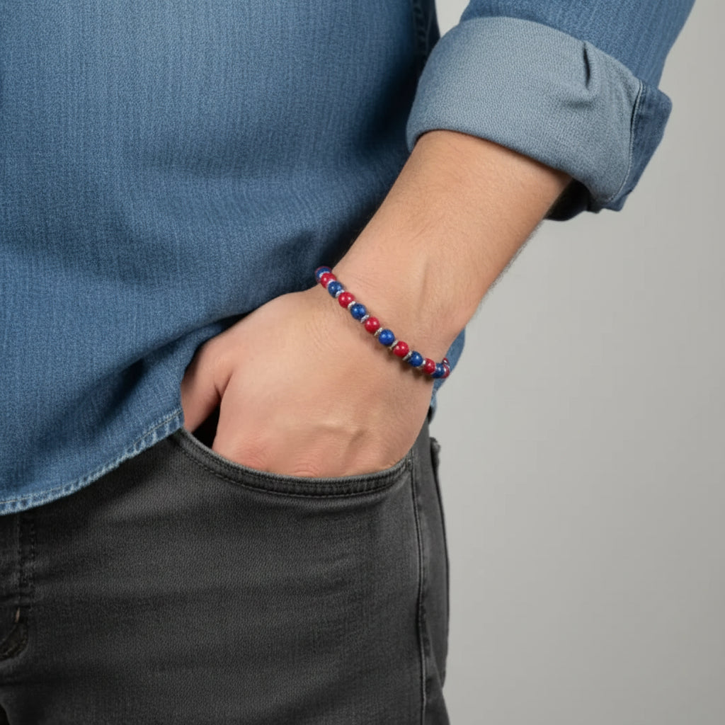 Bracciale Rosso Blu: Eleganza Infinita