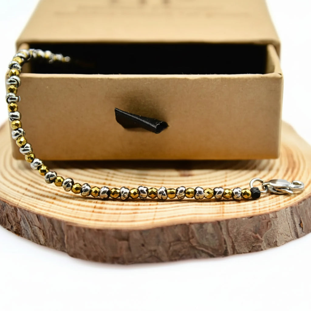 Braid Mini 2.0 Armband – Poliertes Gold Hämatit