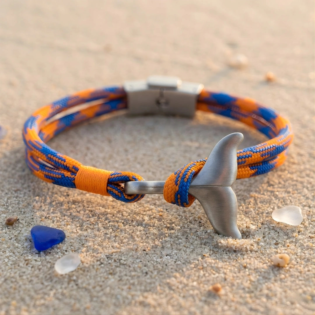 Bracciale Coda di Balena Arancio e Blu