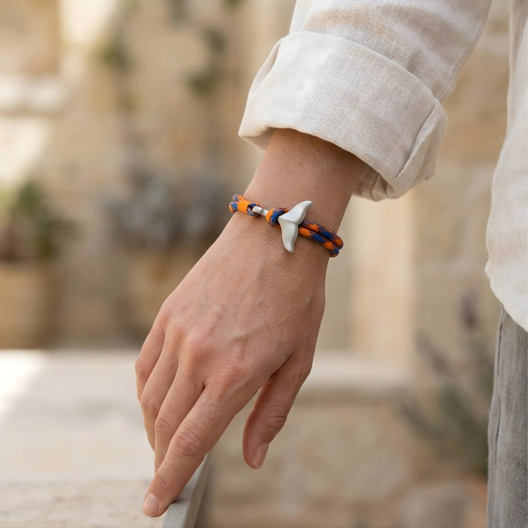 Bracciale Coda di Balena Arancio e Blu
