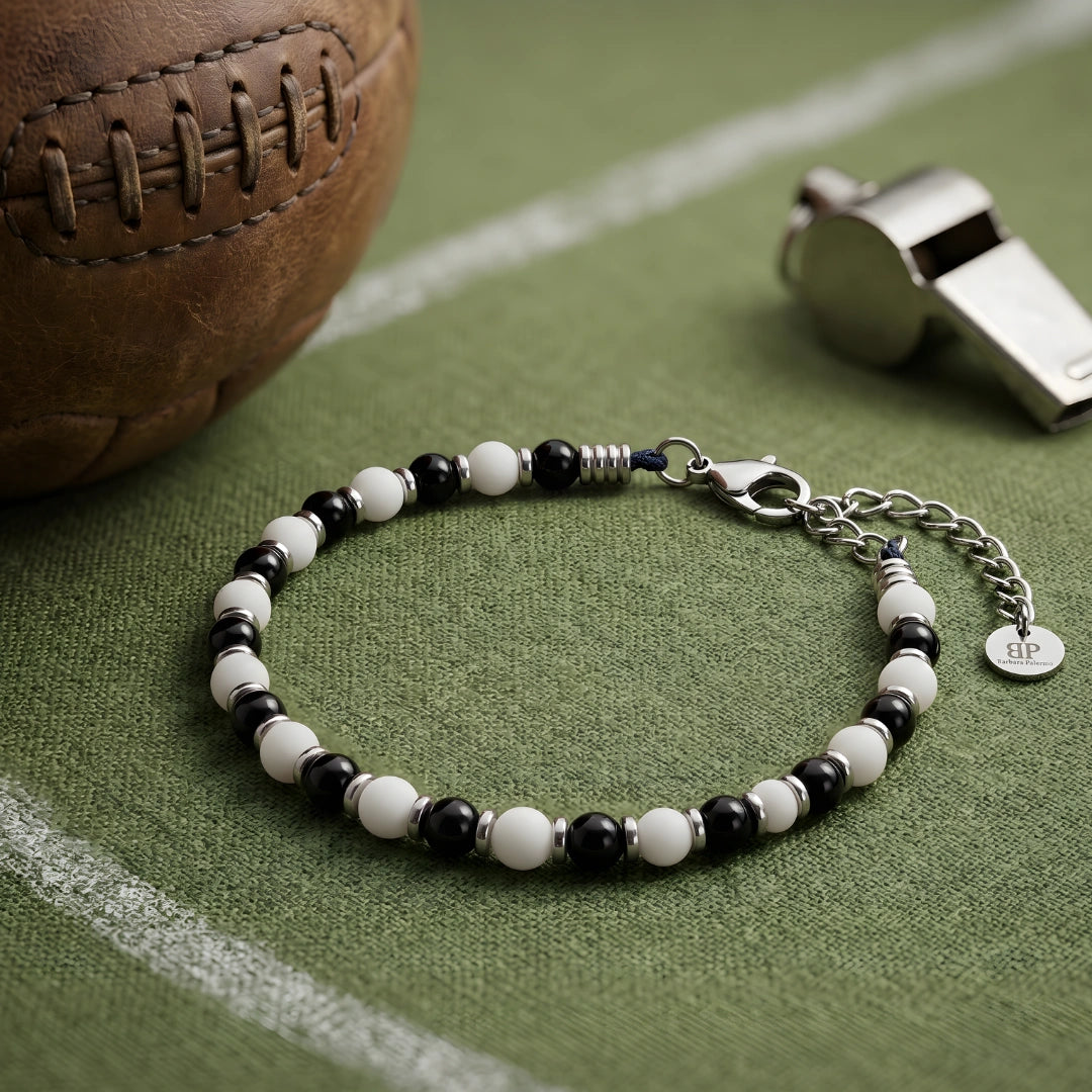 Bracciale Bianco Nero Tifosi in Agata e Onice