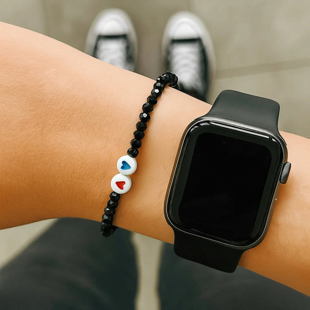 Steine: mehrfarbiges Hartsteinarmband