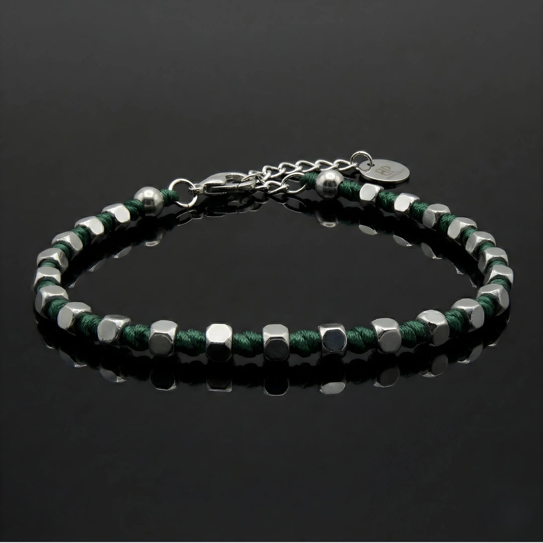 Bracciale Luminex Verdone  Cubotti Ematite Argento