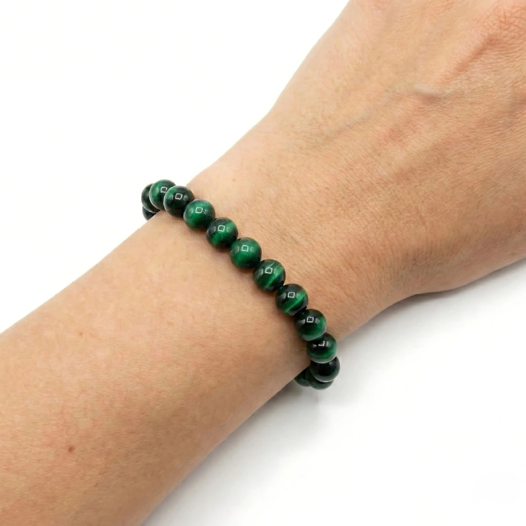 Bracciale Instinct- Occhio di tigre Verde e Argento