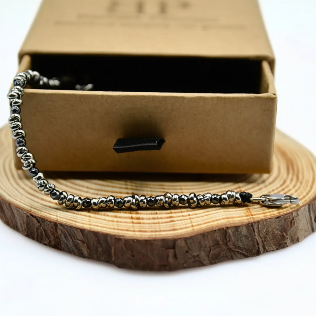 Braid Mini 2.0 Armband – Anthrazit-Hämatit