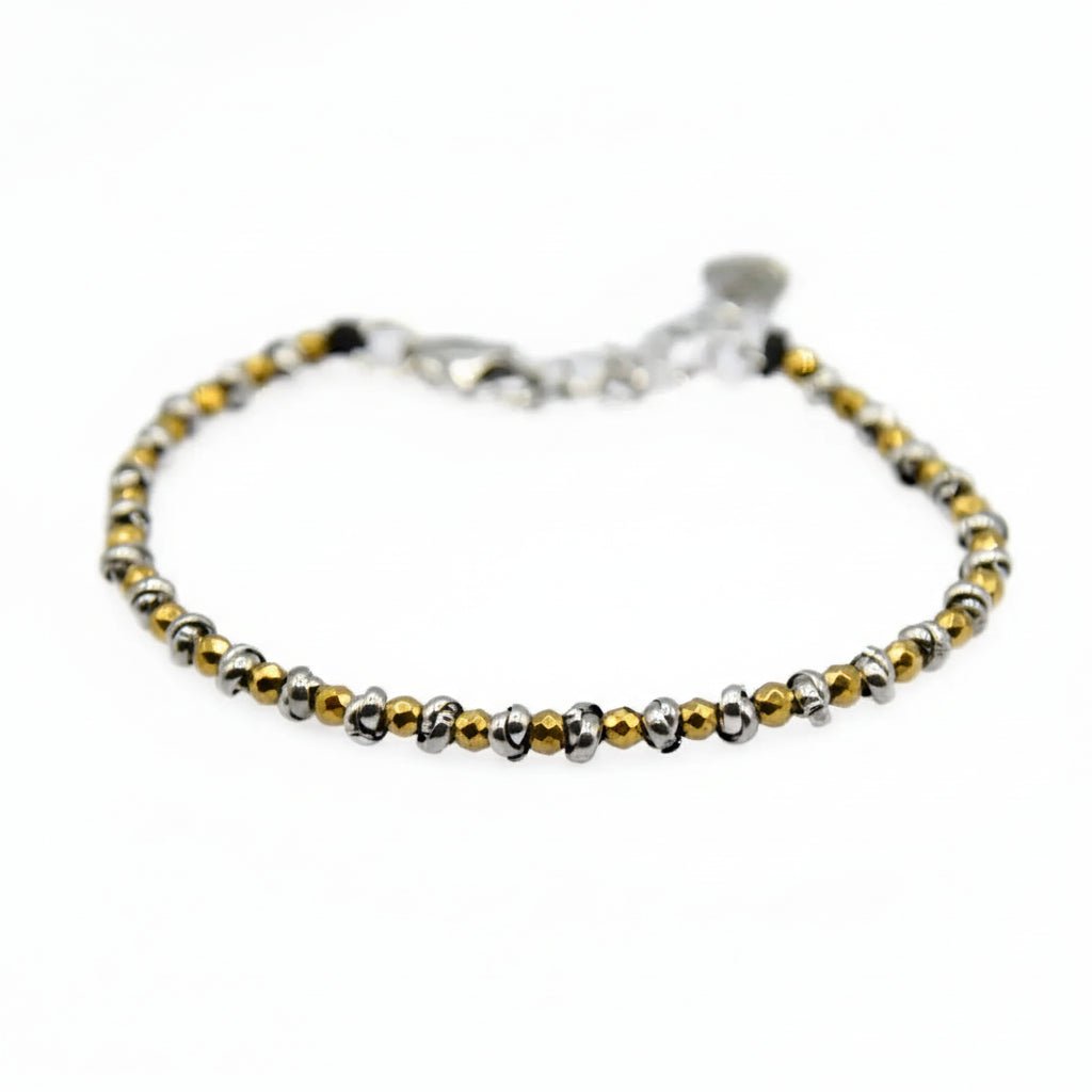 Braid Mini 2.0 Armband – Poliertes Gold Hämatit