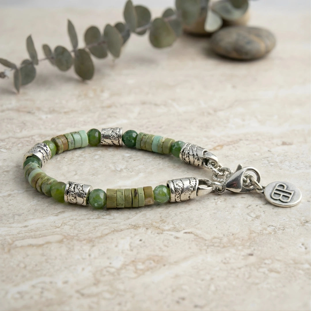 Bracciale Agata verde e rondelle Muschiata Ocean Oslo