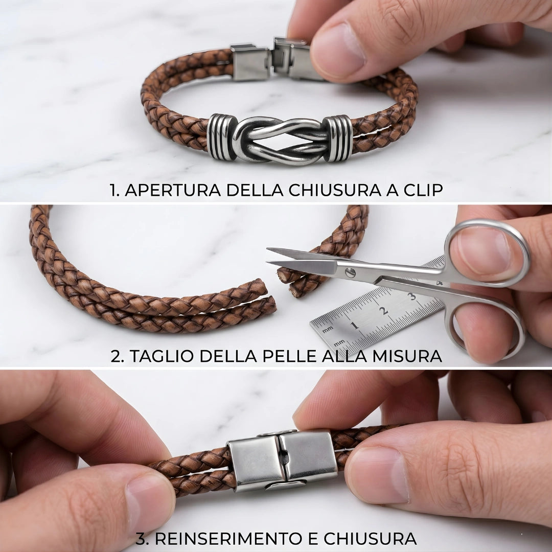 Bracciale Simbolo Infinito in Pelle Marrone