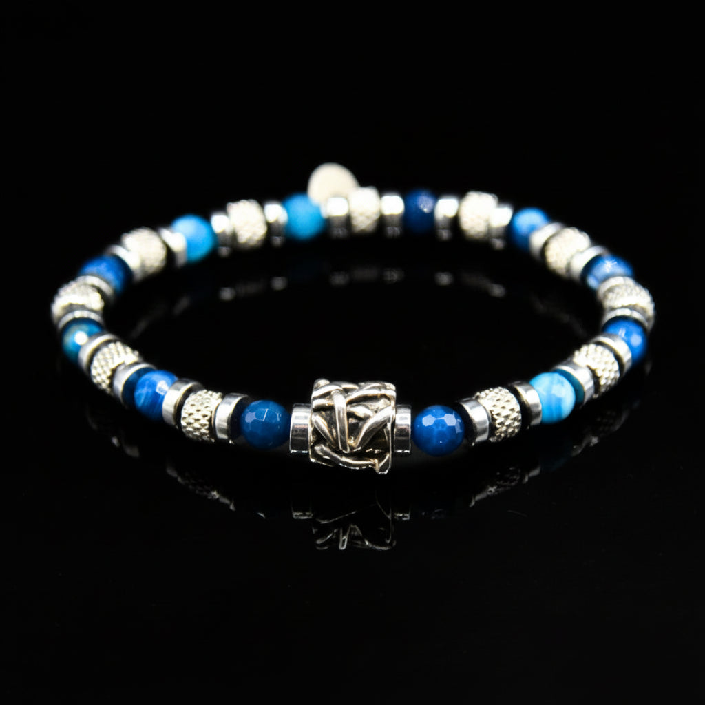 Lila Tigerauge-Armband PASSION mit Silberanschlüssen