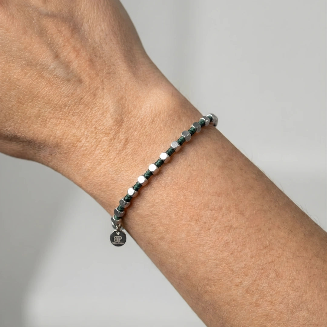 Bracciale Luminex Verdone  Cubotti Ematite Argento