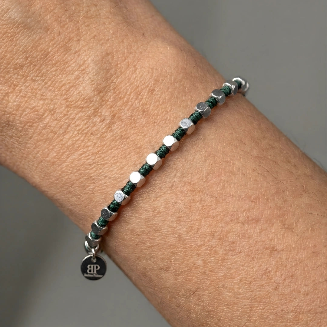 Bracciale Luminex Verdone  Cubotti Ematite Argento
