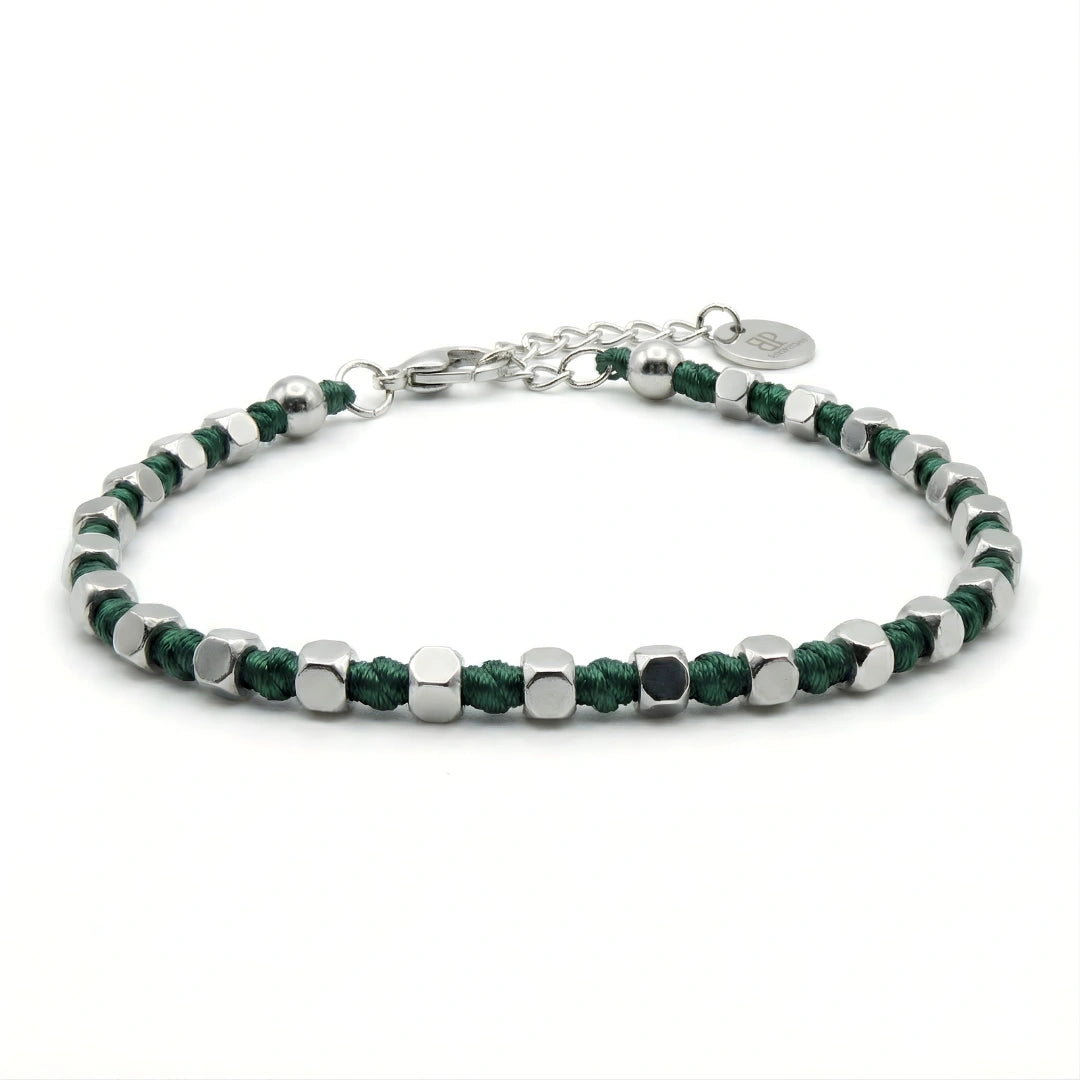 Bracciale Luminex Verdone  Cubotti Ematite Argento