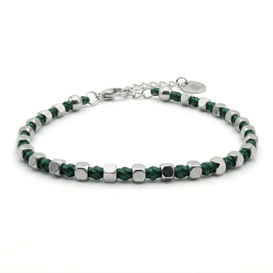 Bracciale Luminex Verdone  Cubotti Ematite Argento