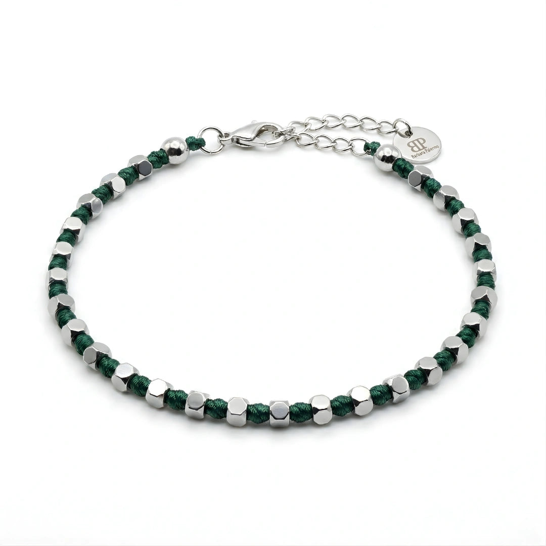 Bracciale Luminex Verdone  Cubotti Ematite Argento