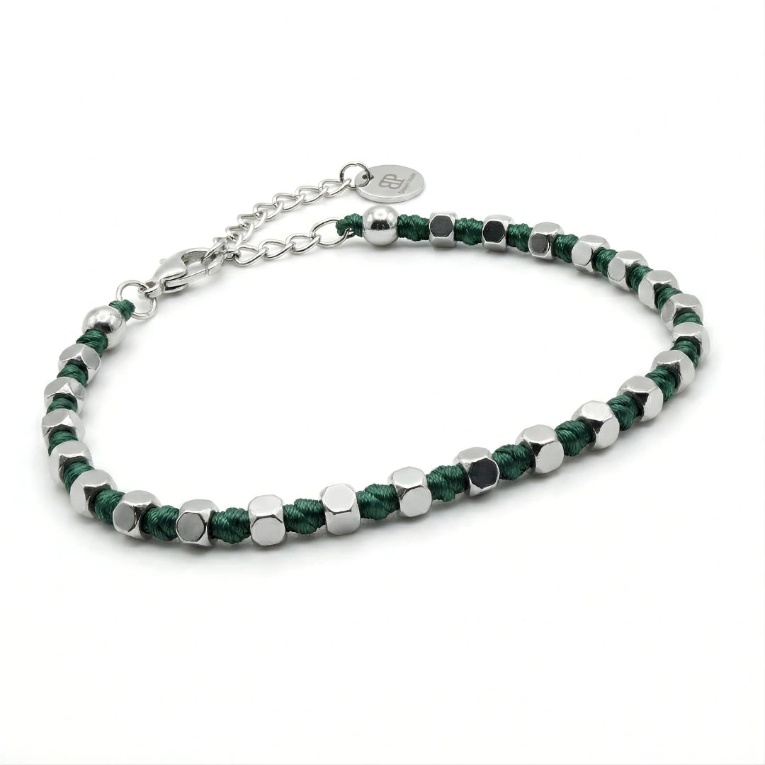 Bracciale Luminex Verdone  Cubotti Ematite Argento