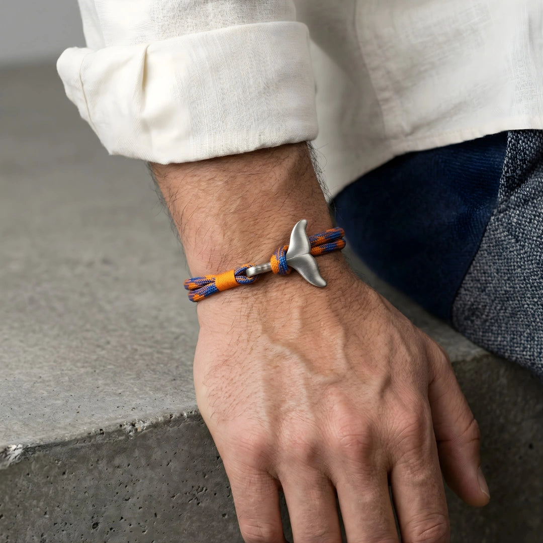 Bracciale Coda di Balena Arancio e Blu