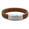 Bracciale in Pelle Intrecciata 1 cm con Clip in Acciaio